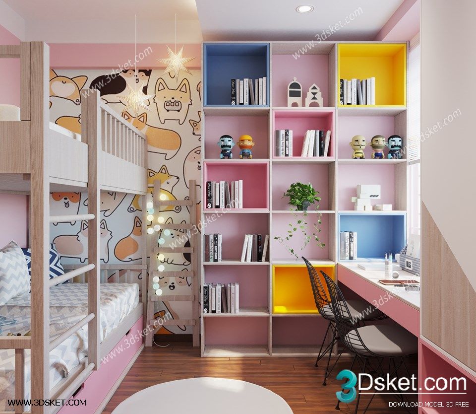 3D Interior Scene Model Children Room 0192 Scene 3dsmax