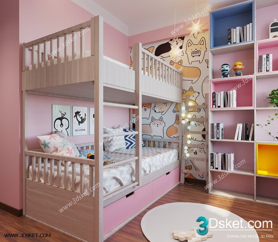 3D Interior Scene Model Children Room 0192 Scene 3dsmax