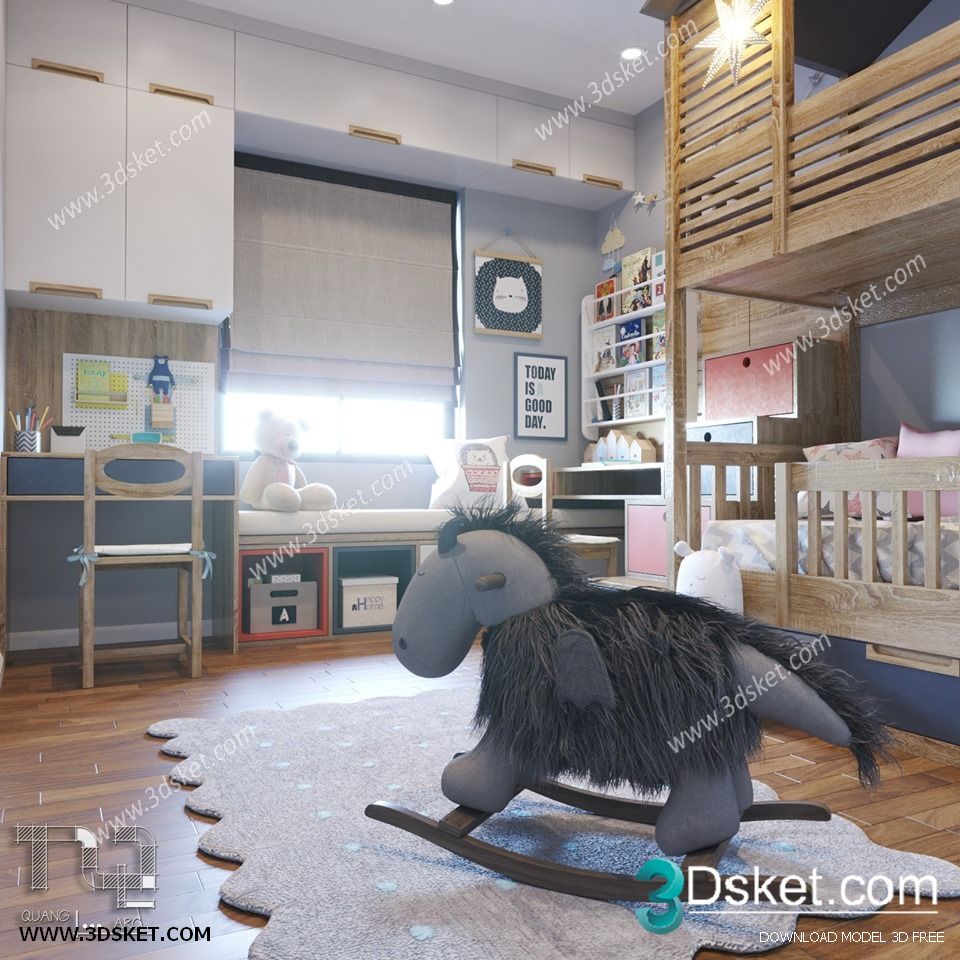 3D Interior Scene Model Children Room 0193 Scene 3dsmax