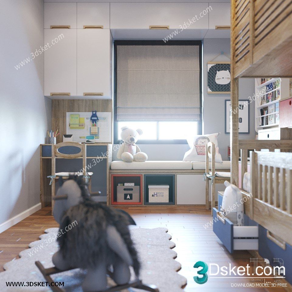 3D Interior Scene Model Children Room 0193 Scene 3dsmax