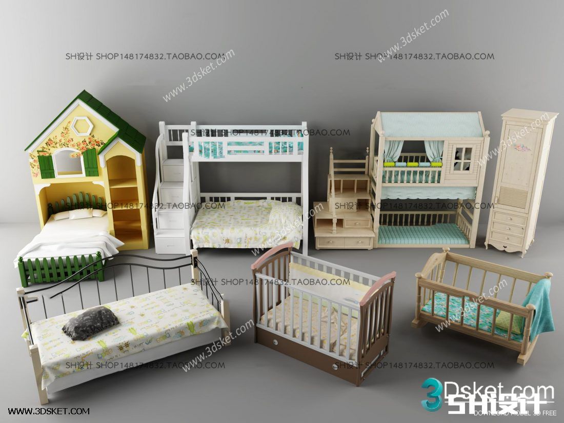 3D Interior Scene Model Children Room 0195 Scene 3dsmax