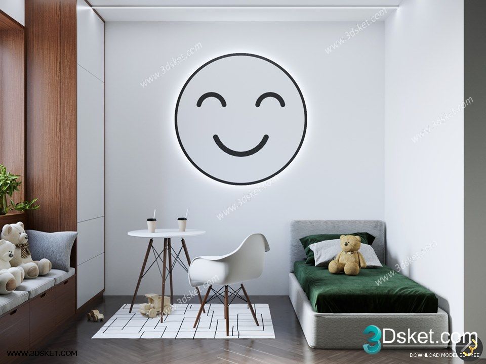 3D Interior Scene Model Children Room 0198 Scene 3dsmax