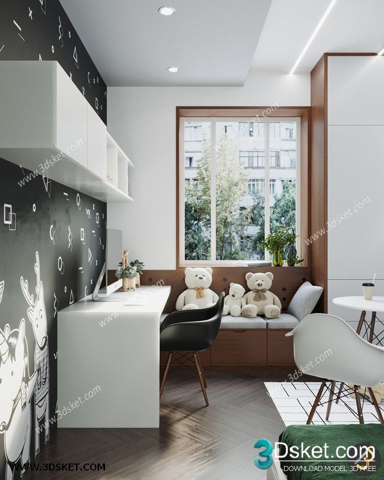 3D Interior Scene Model Children Room 0198 Scene 3dsmax