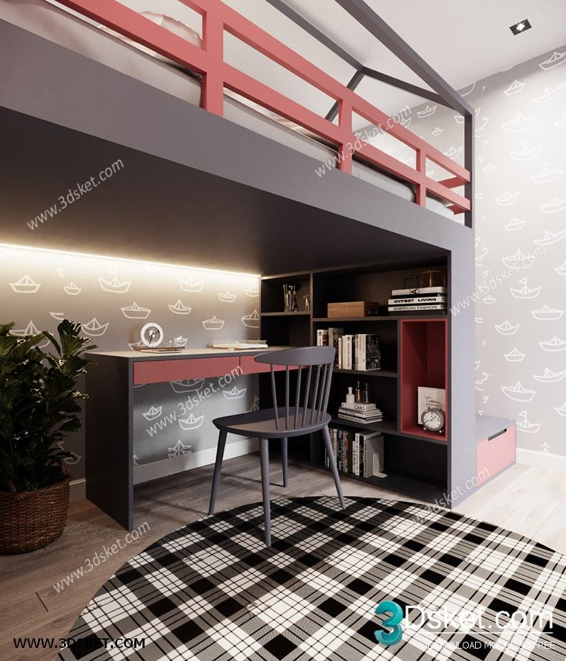 3D Interior Scene Model Children Room 0199 Scene 3dsmax