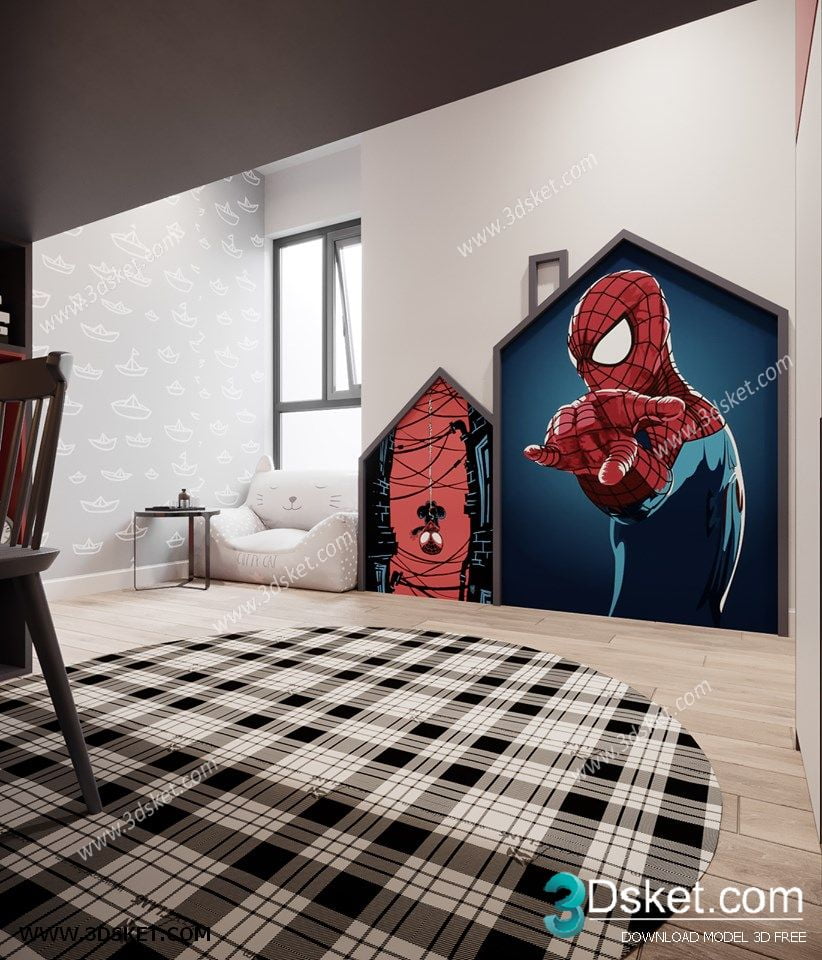 3D Interior Scene Model Children Room 0199 Scene 3dsmax