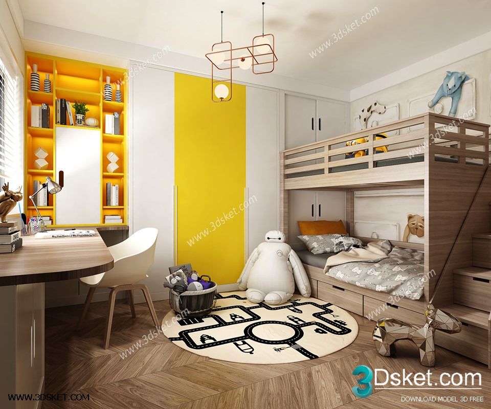 3D Interior Scene Model Children Room 0200 Scene 3dsmax