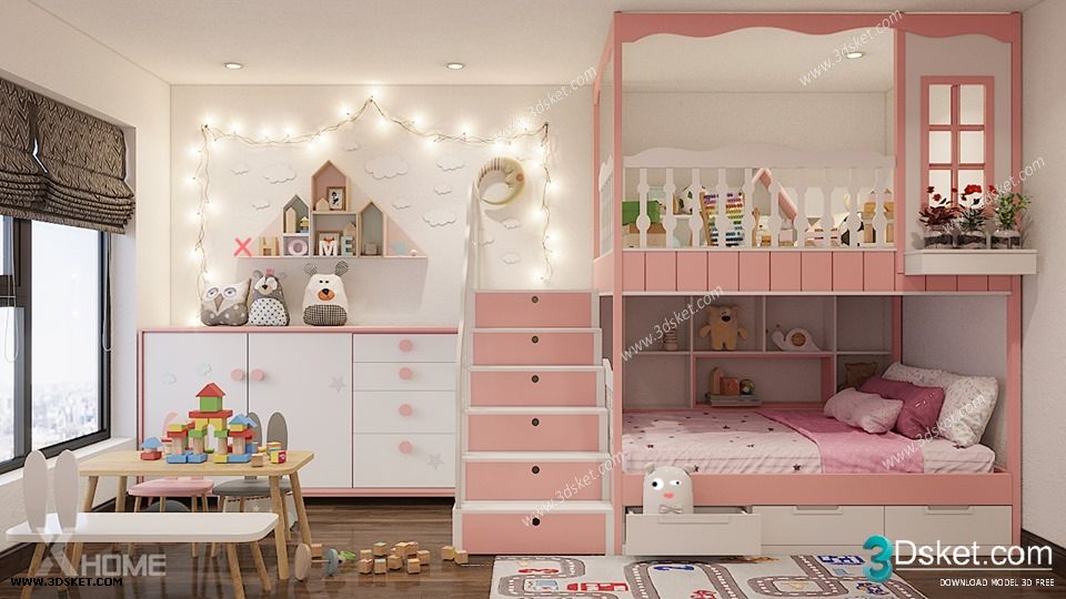 3D Interior Scene Model Children Room 0201 Scene 3dsmax