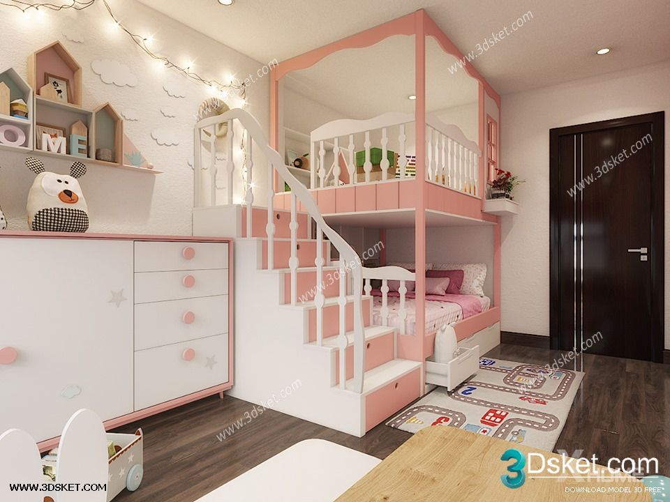 3D Interior Scene Model Children Room 0201 Scene 3dsmax