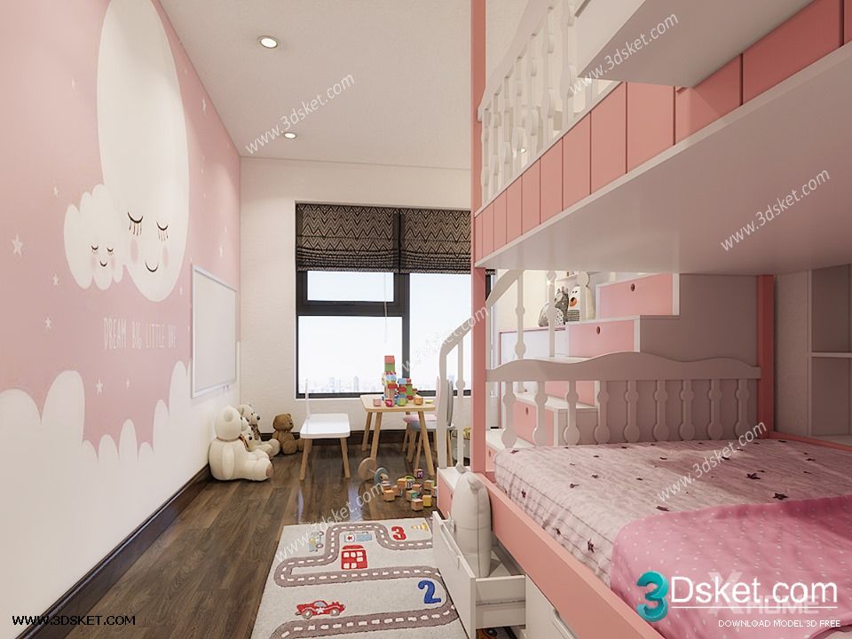 3D Interior Scene Model Children Room 0201 Scene 3dsmax