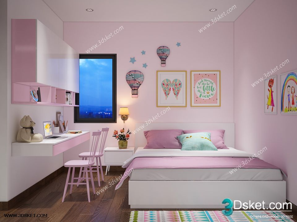 3D Interior Scene Model Children Room 0202 Scene 3dsmax