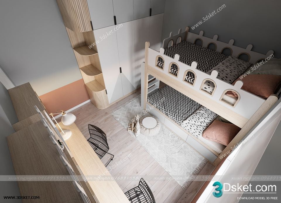3D Interior Scene Model Children Room 0203 Scene 3dsmax