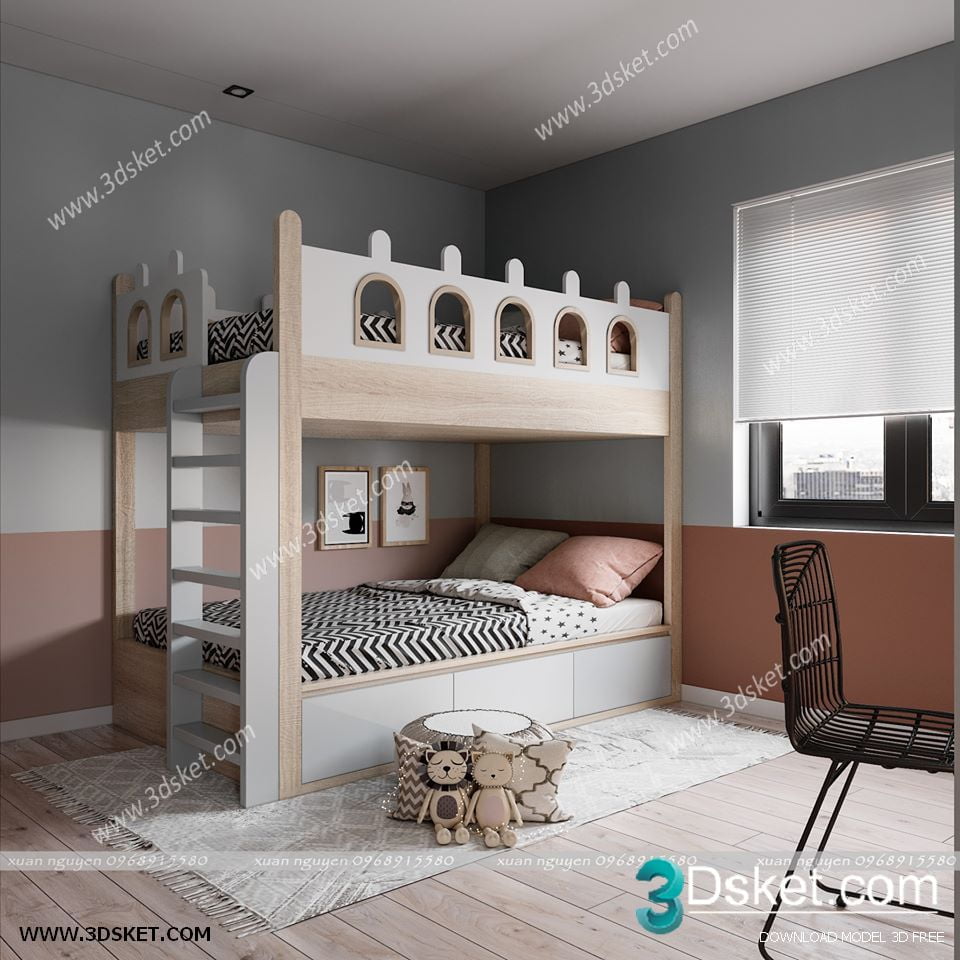 3D Interior Scene Model Children Room 0203 Scene 3dsmax