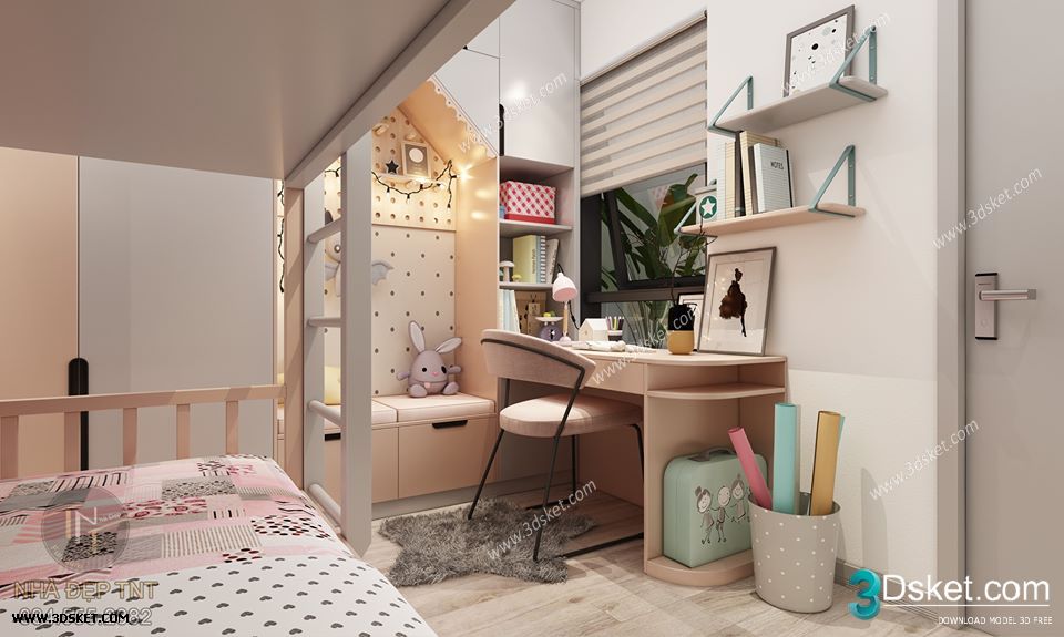 3D Interior Scene Model Children Room 0204 Scene 3dsmax