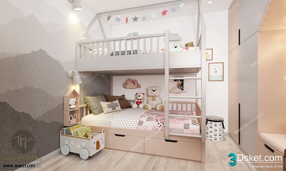 3D Interior Scene Model Children Room 0204 Scene 3dsmax