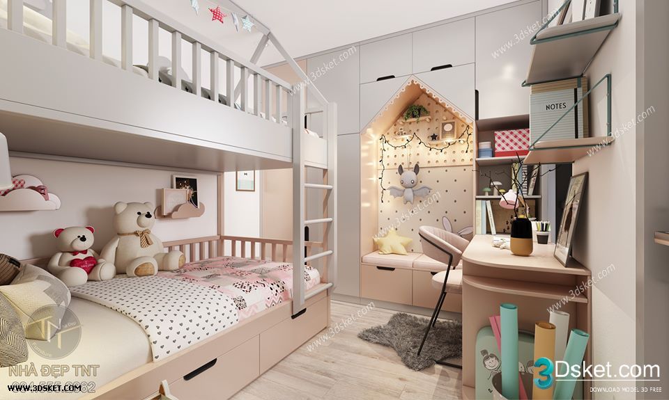 3D Interior Scene Model Children Room 0204 Scene 3dsmax