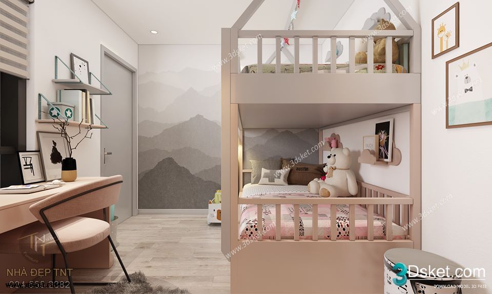 3D Interior Scene Model Children Room 0204 Scene 3dsmax