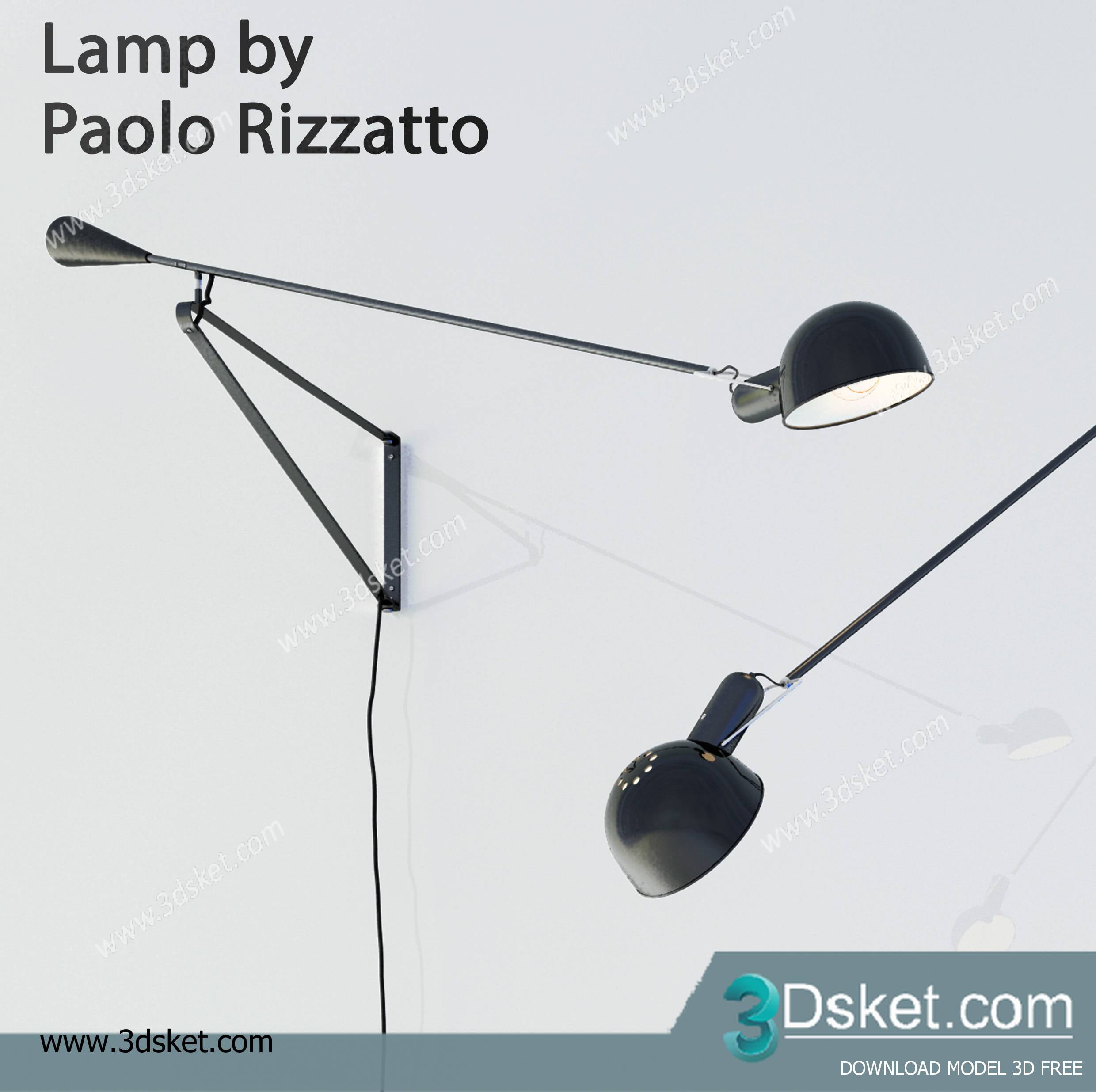 Free Download Wall Light 3D Model Đèn Tường 092