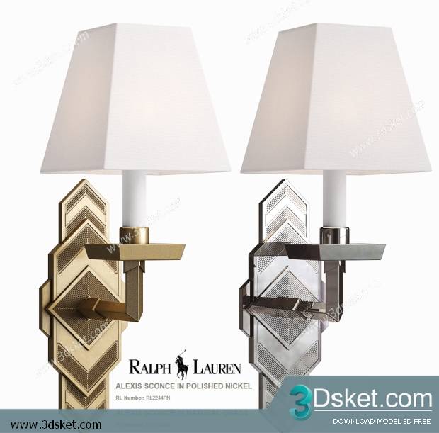 Free Download Wall Light 3D Model Đèn Tường 093