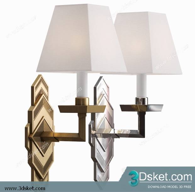 Free Download Wall Light 3D Model Đèn Tường 093