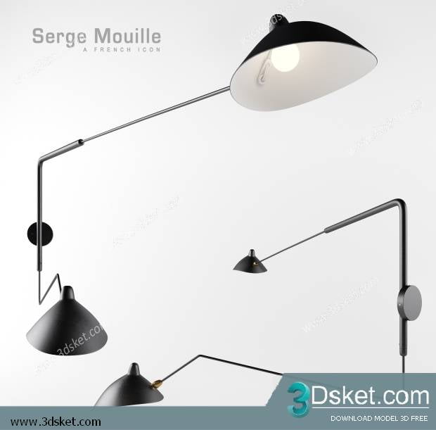 Free Download Wall Light 3D Model Đèn Tường 094