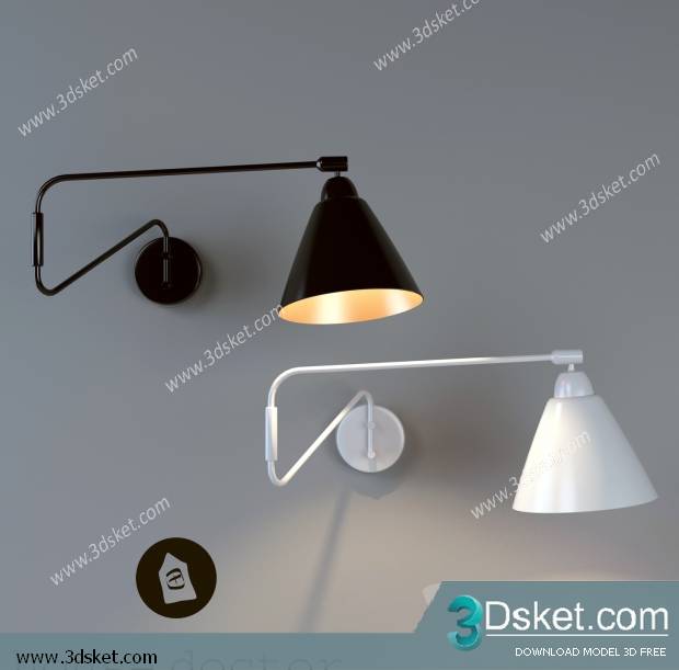 Free Download Wall Light 3D Model Đèn Tường 095