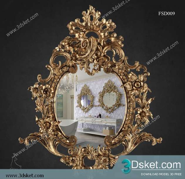 Free Download Mirror 3D Model Gương 0101
