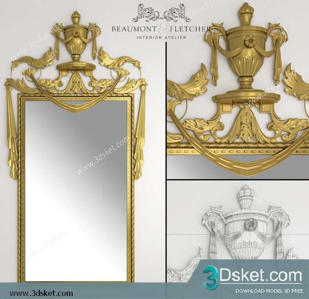 Free Download Mirror 3D Model Gương 0106