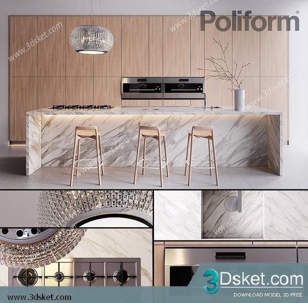Free Download Kitchen 3D Model 0132