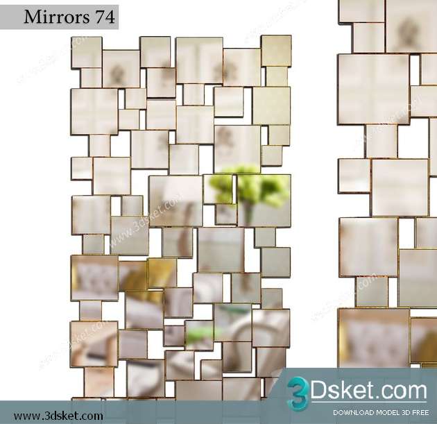 Free Download Mirror 3D Model Gương 0108