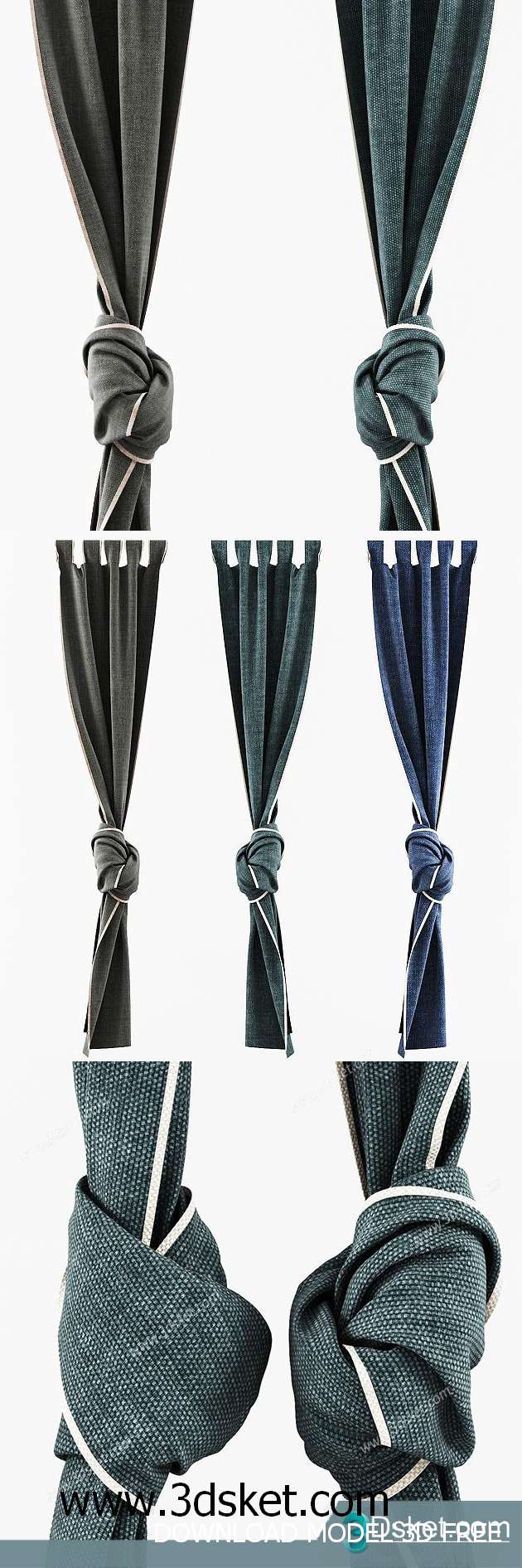 Free Download Curtain 3D Model Rèm 054