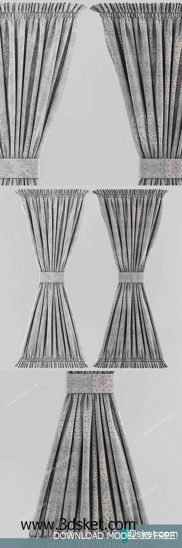 Free Download Curtain 3D Model Rèm 055