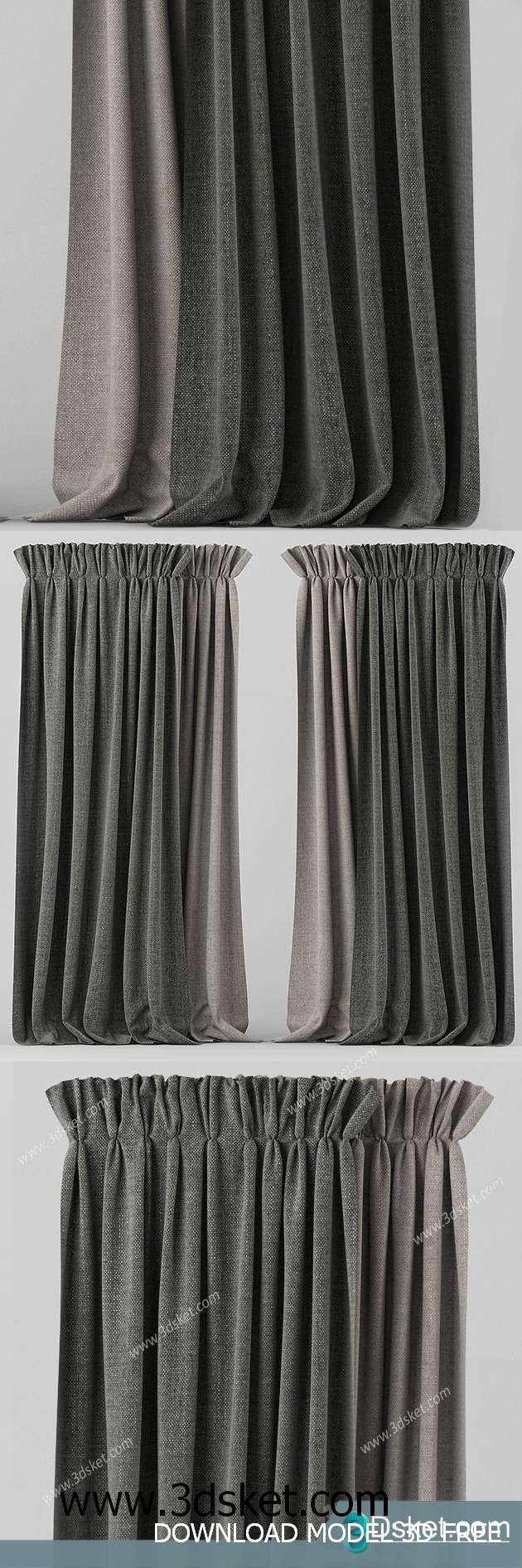Free Download Curtain 3D Model Rèm 056