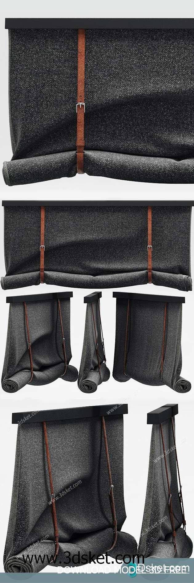 Free Download Curtain 3D Model Rèm 058