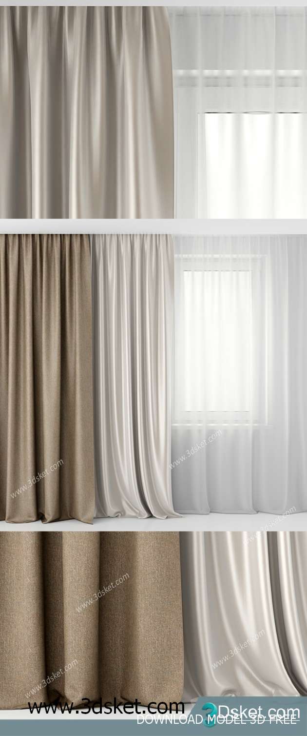 Free Download Curtain 3D Model Rèm 059