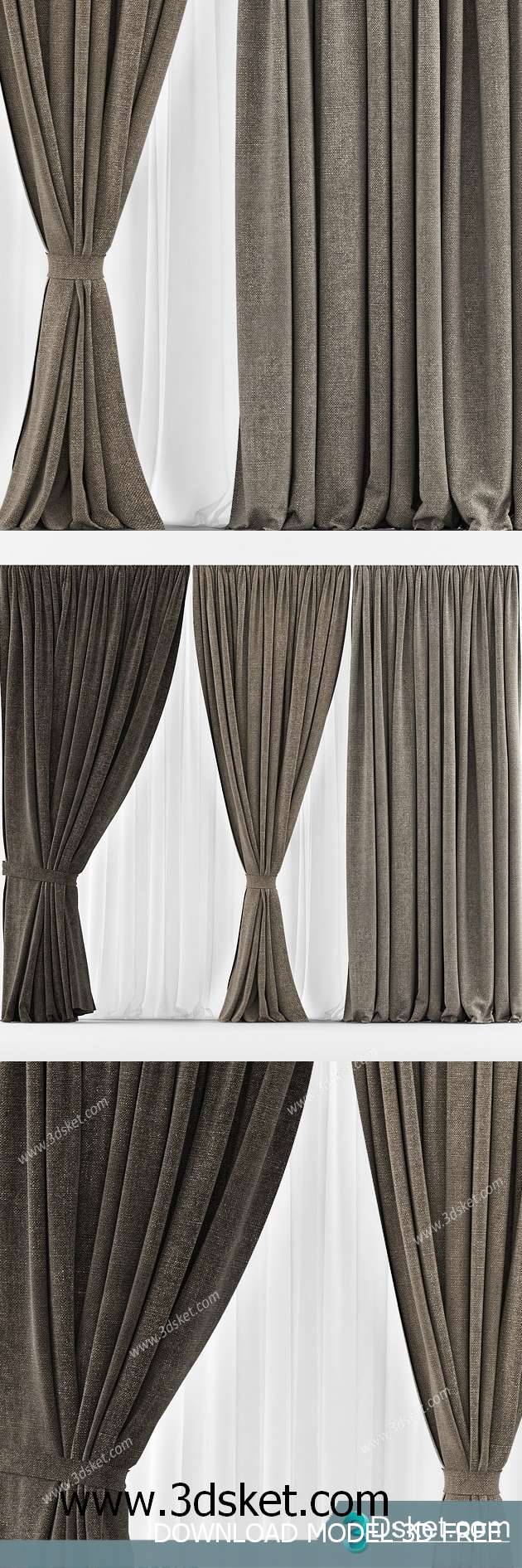 Free Download Curtain 3D Model Rèm 066