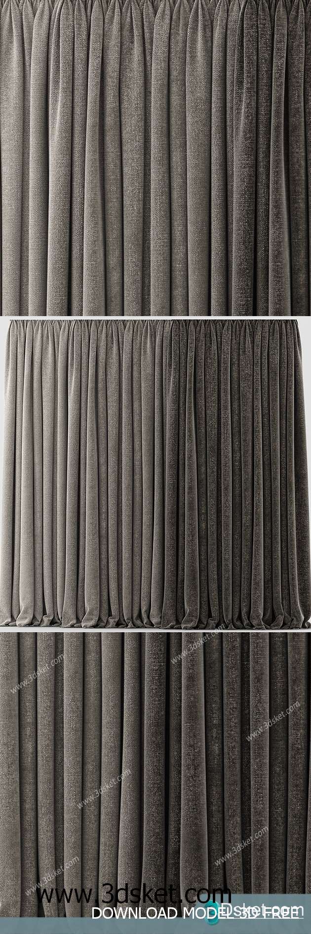 Free Download Curtain 3D Model Rèm 068