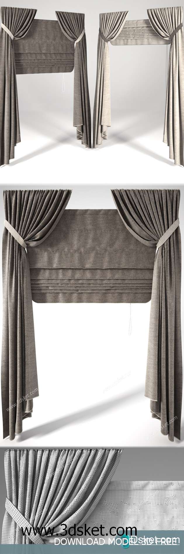 Free Download Curtain 3D Model Rèm 071