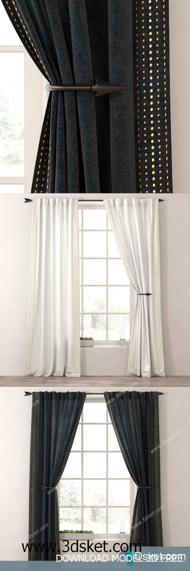 Free Download Curtain 3D Model Rèm 084
