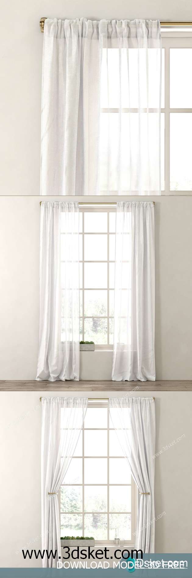 Free Download Curtain 3D Model Rèm 085