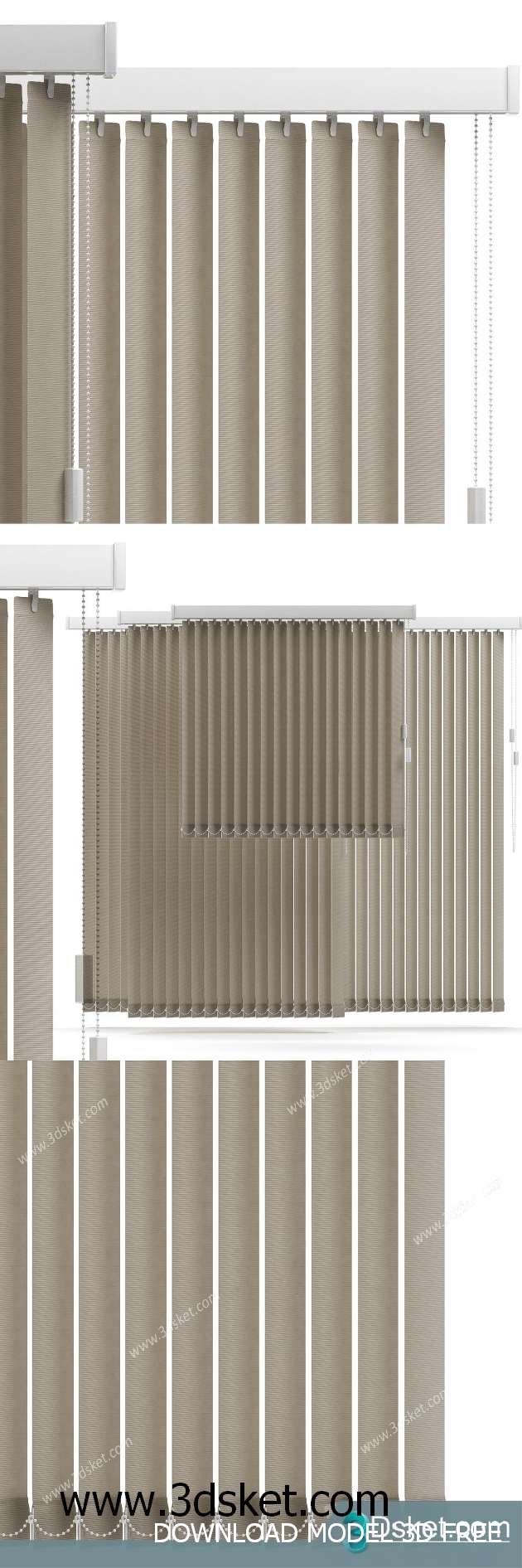 Free Download Curtain 3D Model Rèm 087