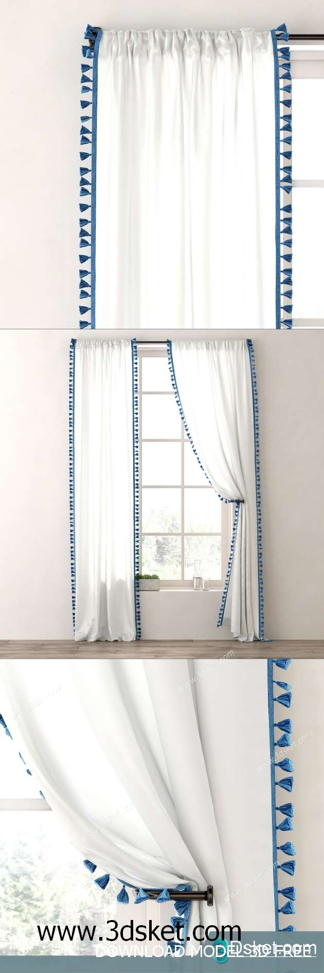Free Download Curtain 3D Model Rèm 089