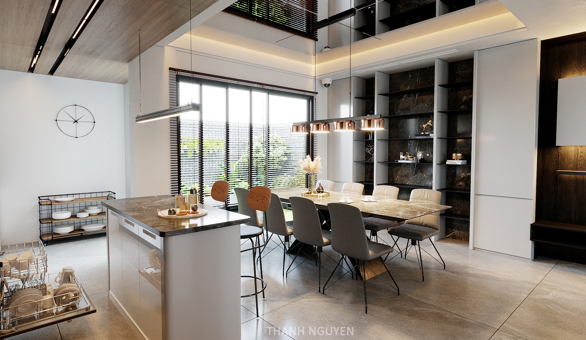3D Interior Model Kitchen Living room 0186 Scene 3dsmax