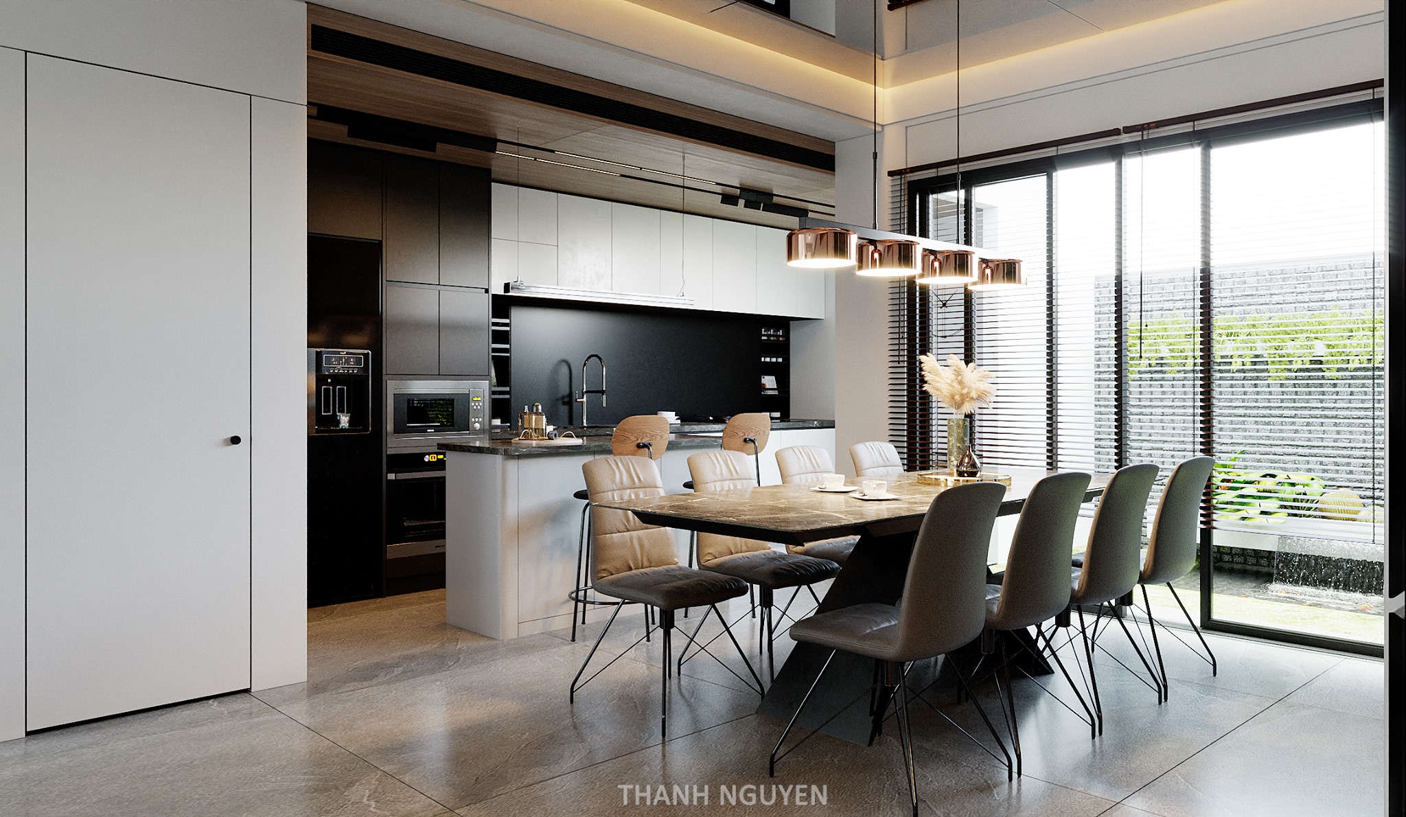3D Interior Model Kitchen Living room 0186 Scene 3dsmax