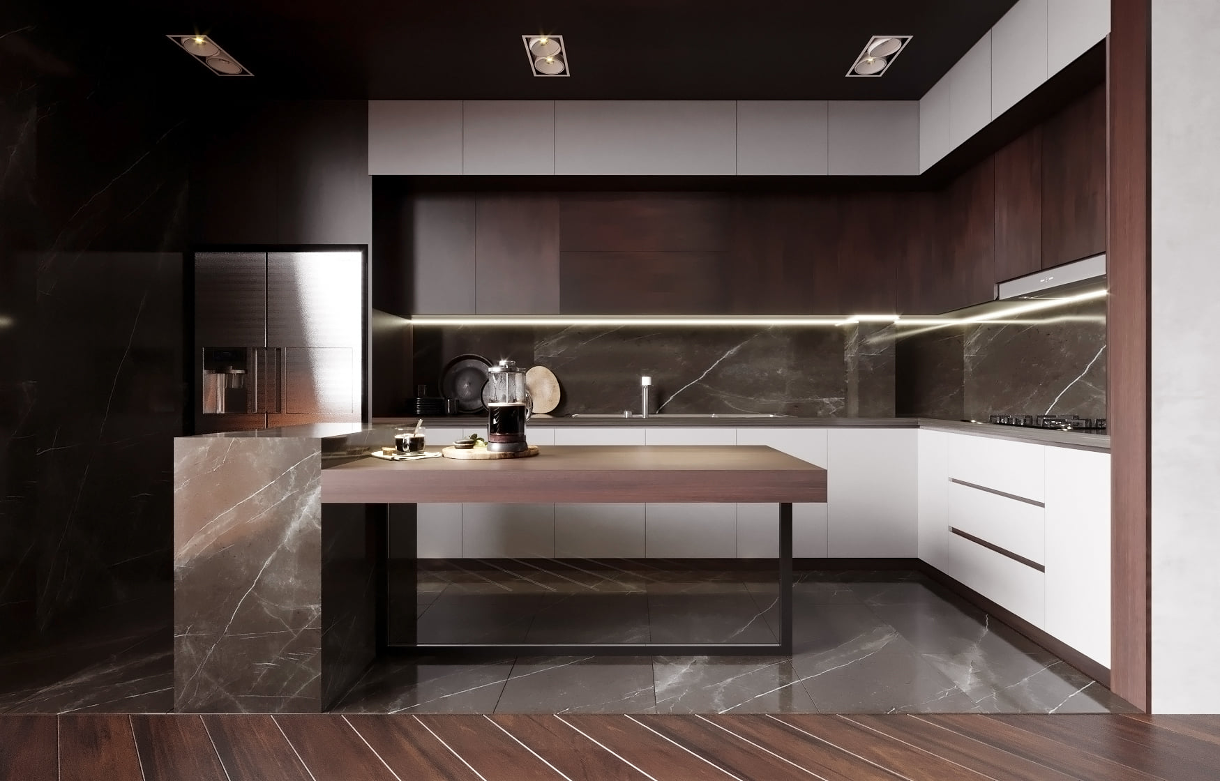 3D Interior Model Kitchen Living room 0188 Scene 3dsmax