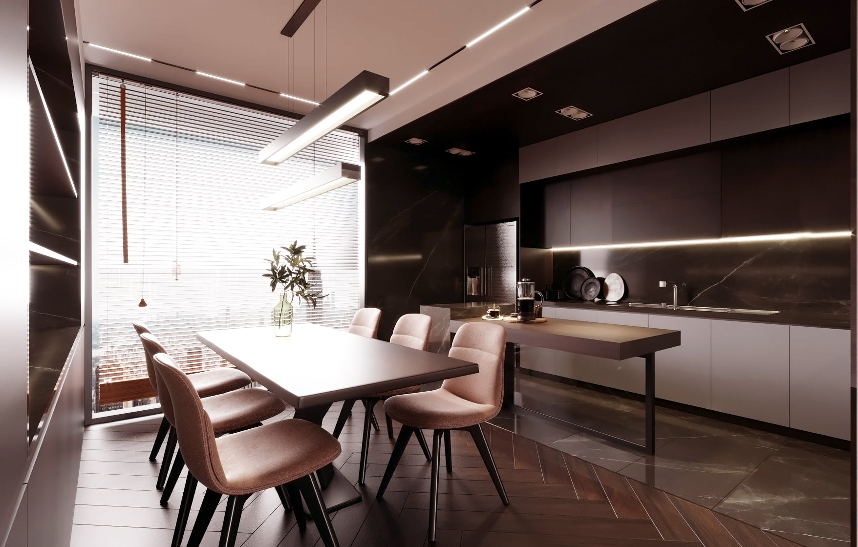 3D Interior Model Kitchen Living room 0188 Scene 3dsmax