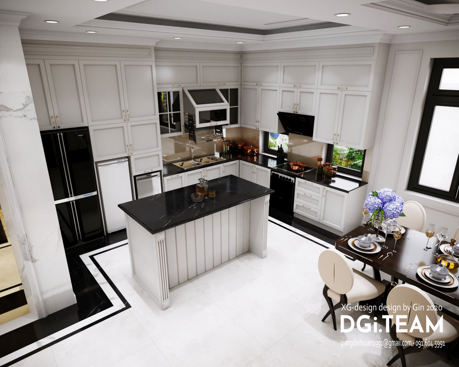 3D Interior Model Kitchen Living room 0190 Scene 3dsmax