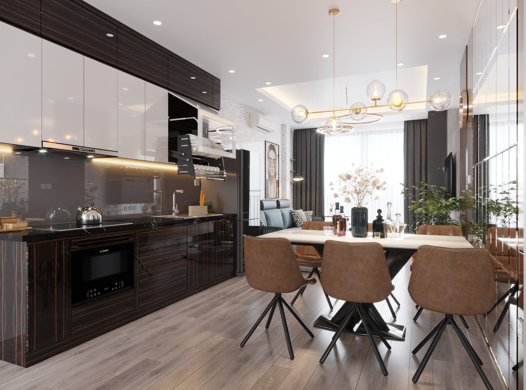 3D Interior Model Kitchen Living room 0192 Scene 3dsmax