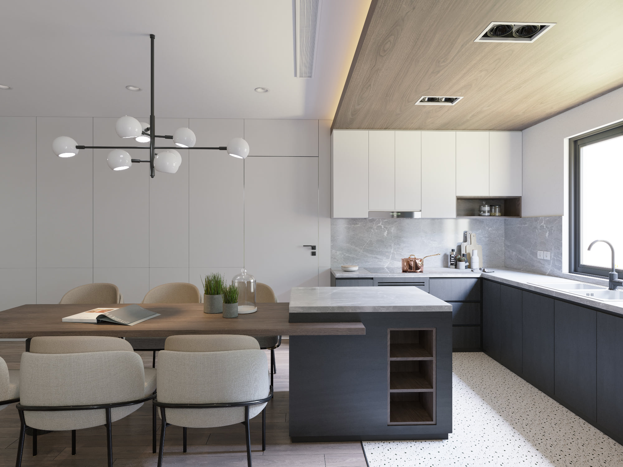 3D Interior Model Kitchen Living room 0197 Scene 3dsmax