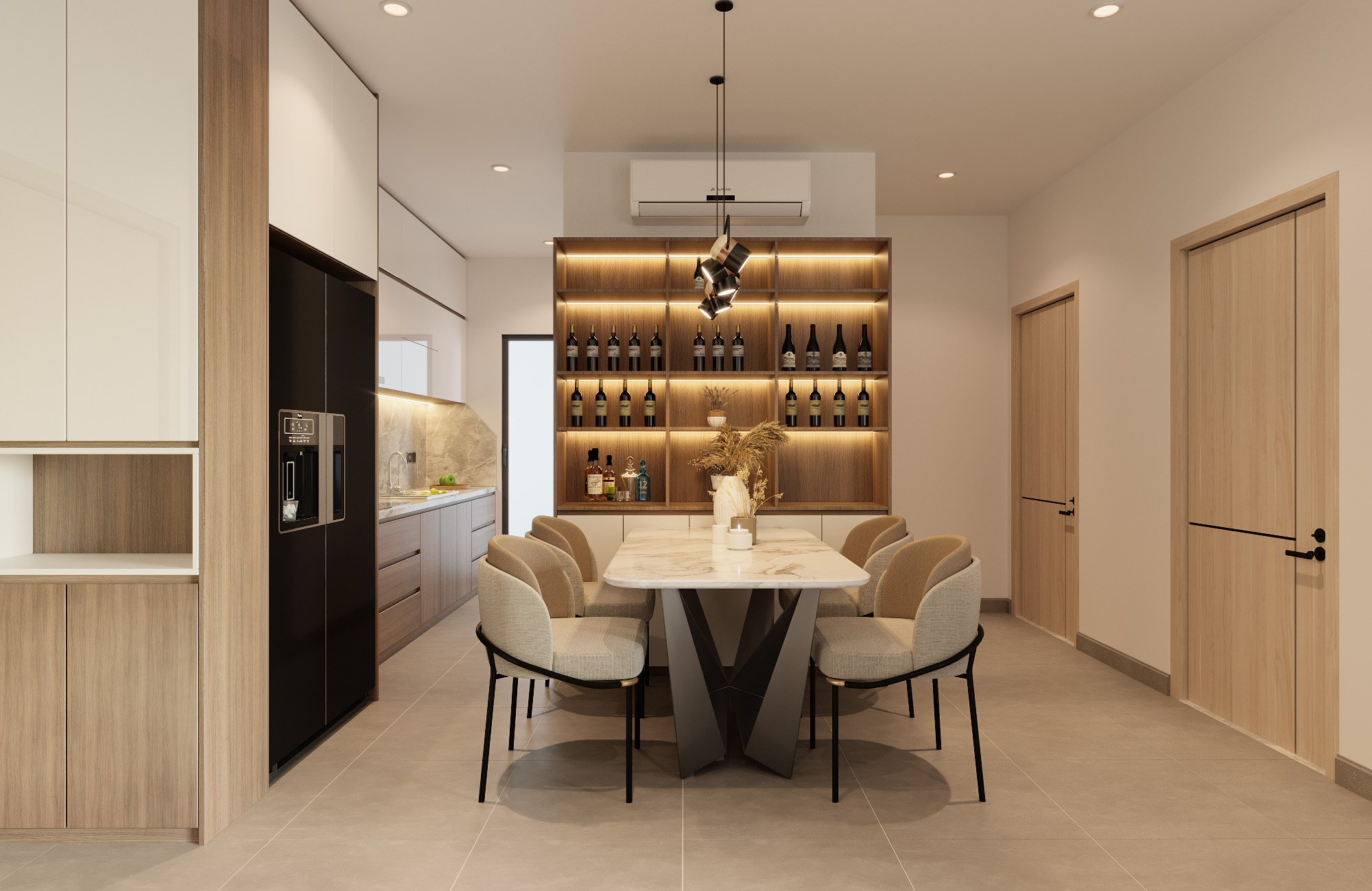 3D Interior Model Kitchen Living room 0198 Scene 3dsmax