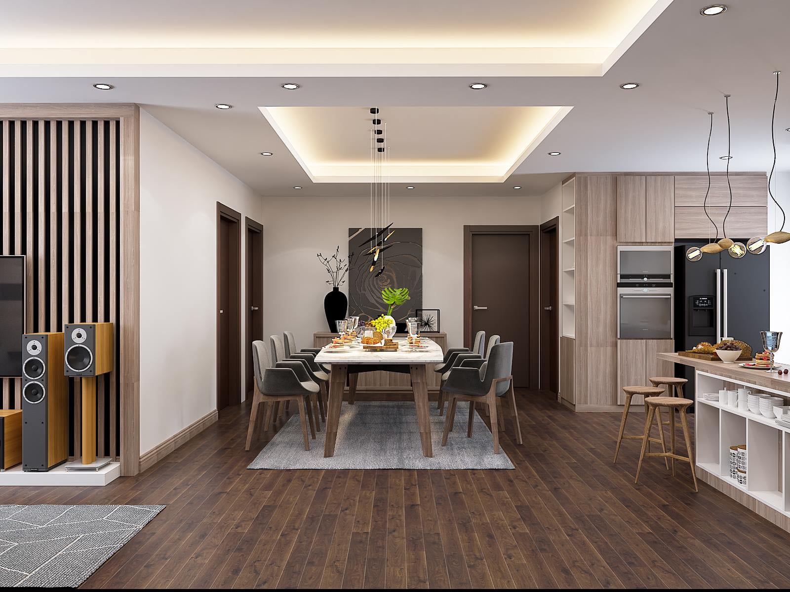 3D Interior Model Kitchen Living room 0206 Scene 3dsmax